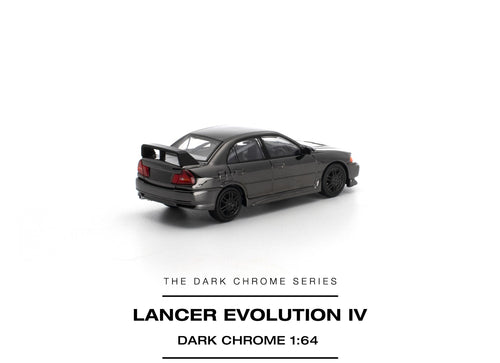Load image into Gallery viewer, (Pre-order) POPRACE 1/64 - LANCER EVOLUTION IV DARK CHROME Diecast Model Car
