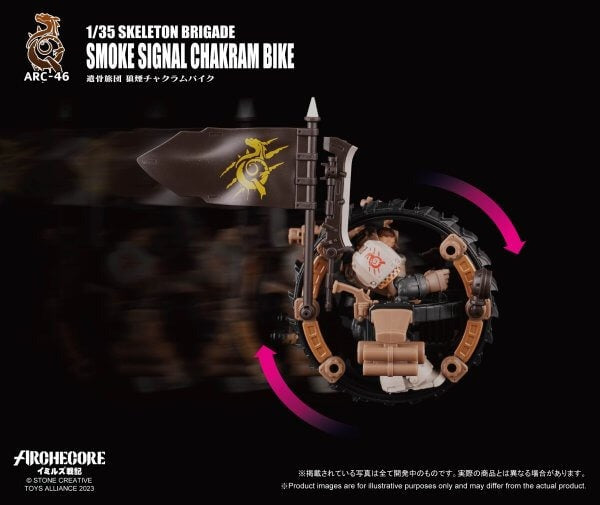 ARCHECORE ARC-46 Skeleton Brigade Smoke Signal Chakram Bike Figure Set