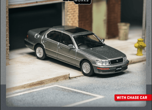 Load image into Gallery viewer, Tarmac Works 1:64 Lexus LS400 (UCF10) Flint Grey Diecast Model Car
