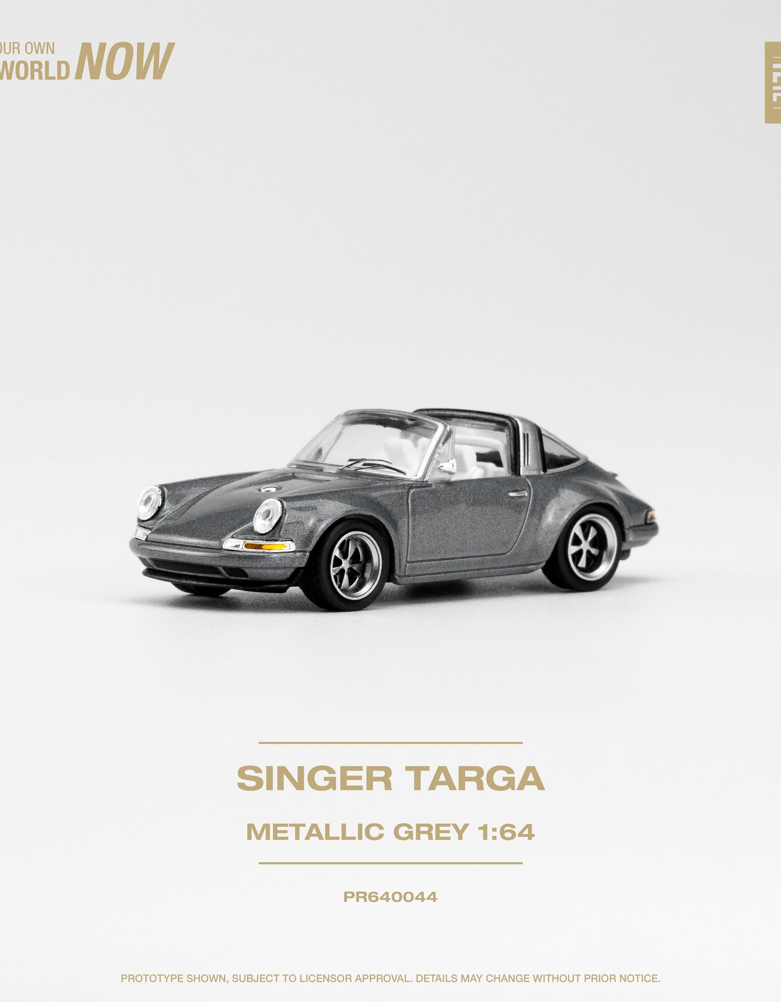 POPRACE 1/64 SINGER TARGA METALLIC GREY Diecaset Model Car