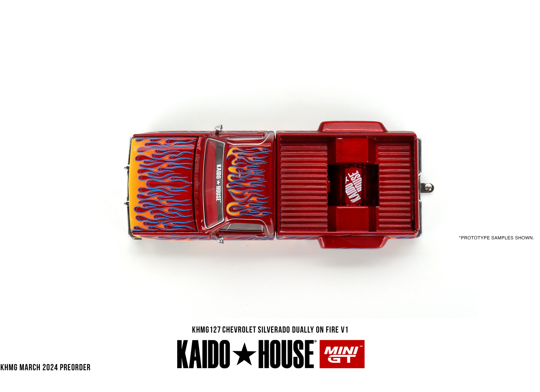 Mini GT x Kaido House 1/64 Chevrolet Silverado Dually on Fire V1