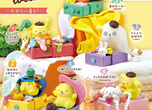 Load image into Gallery viewer, Re-ment Pompompurin Get Ready With Me -What Should I Wear Today? Box set (6pcs)
