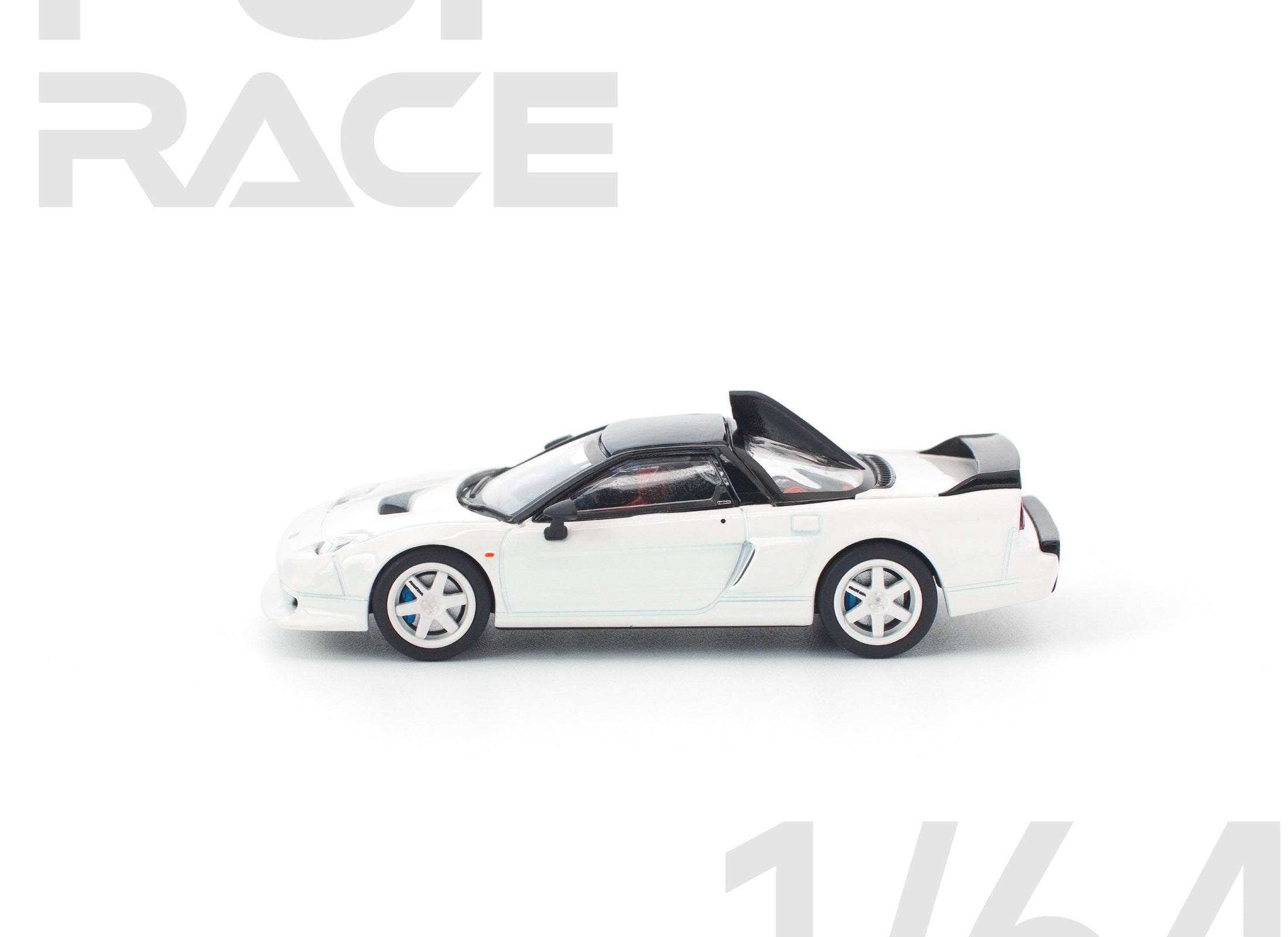 (Pre-order) POP RACE 1/64 HONDA NSX-R GT WHITE Diecast Model Car #PR640407