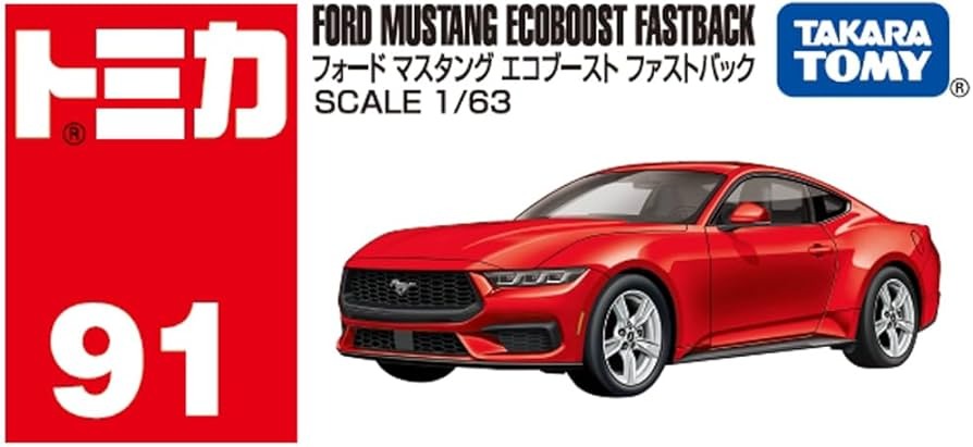 Takara Tomy Tomica Die-cast Car 1/63 No.91 Ford Mustang Ecoboost Fastback