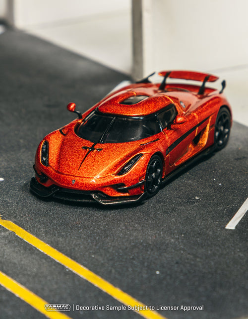 Load image into Gallery viewer, Tarmac Works 1/64 Koenigsegg Regera  Orange Metallic / Black Stripes
