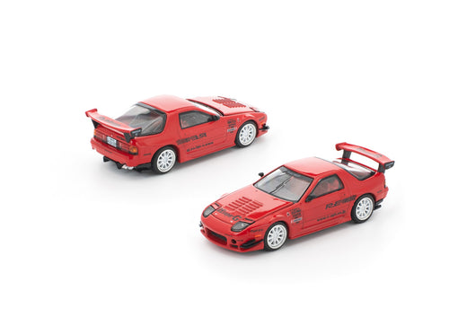 Load image into Gallery viewer, (Pre-order) POPRACE 1/64 MAZDA RX7 FC3S RE-AMEMIYA RED Diecast Model Car
