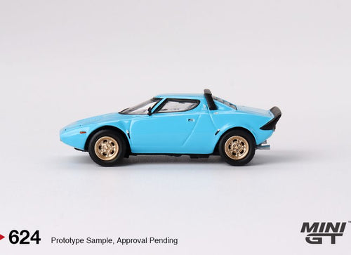 Load image into Gallery viewer, Mini GT #624 1/64 Lancia Stratos HF Stradale Azzuro Chiaro Model Car

