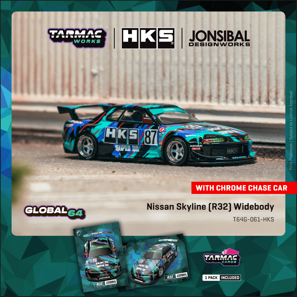 Tarmac Works 1:64 Nissan Skyline (R32) Widebody HKS Model Car