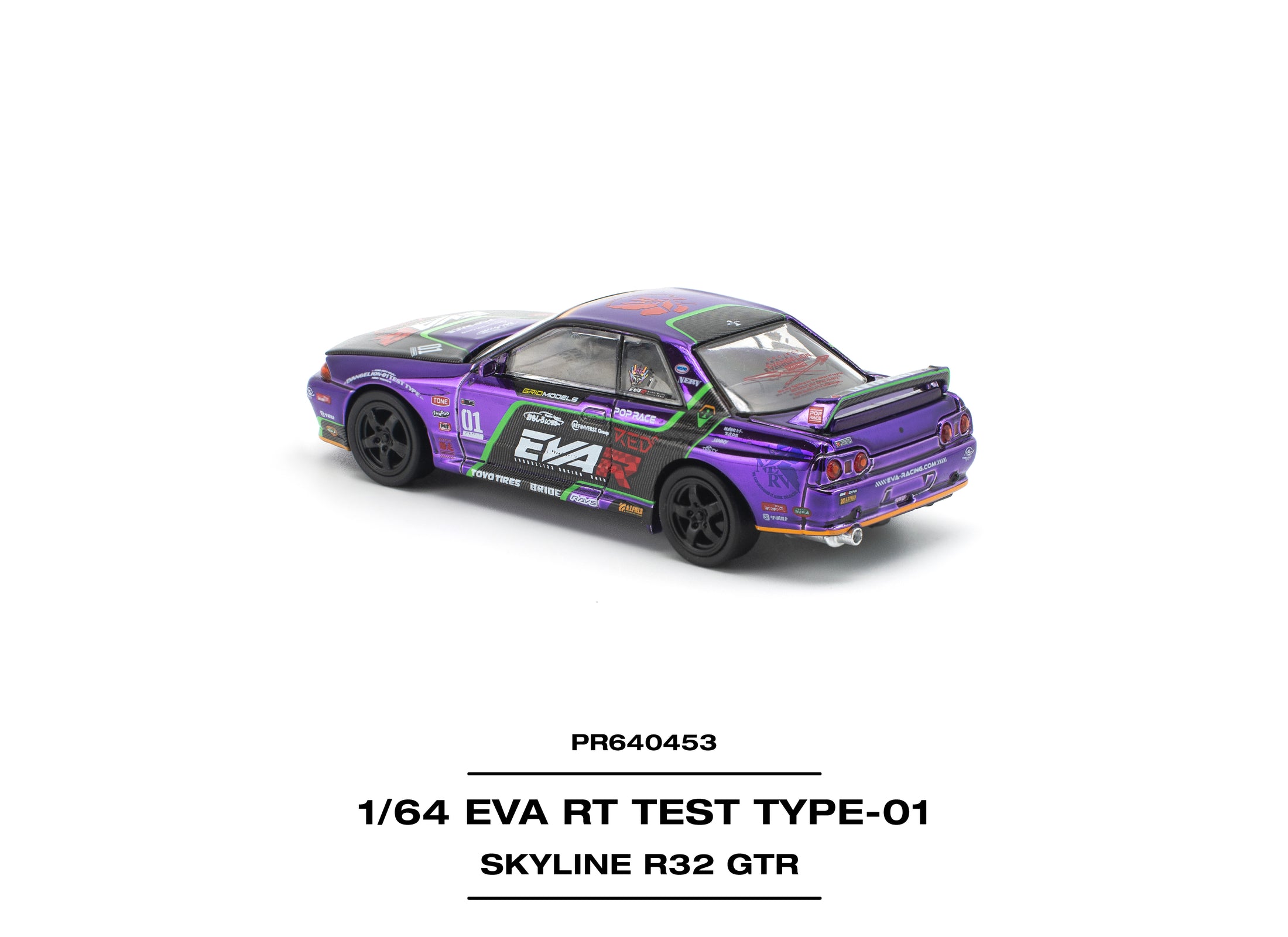 (Pre-order) POPRACE 1/64 - EVA RT TEST TYPE-01 SKYLINE R32 Diecast Model Car
