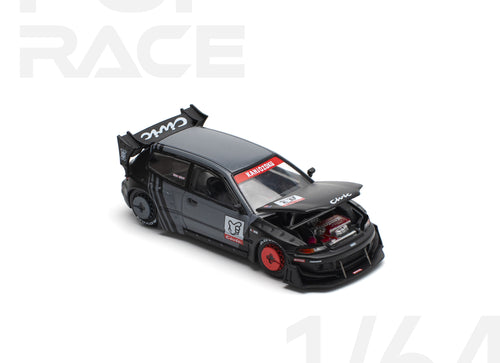 Load image into Gallery viewer, POPRACE 1/64 PANDEM CIVIC EG6 "KANJOZOKU" Diecast Model Car
