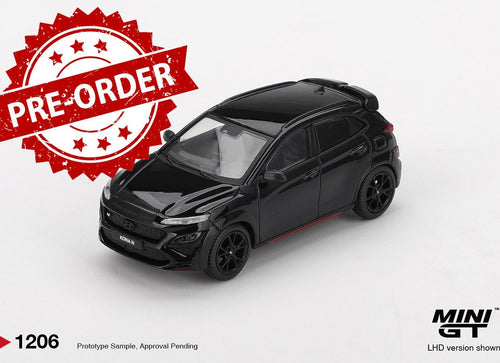 Load image into Gallery viewer, (Pre-order) MINI GT #1206 1/64 Hyundai KONA N Phantom Black Diecast Model Car

