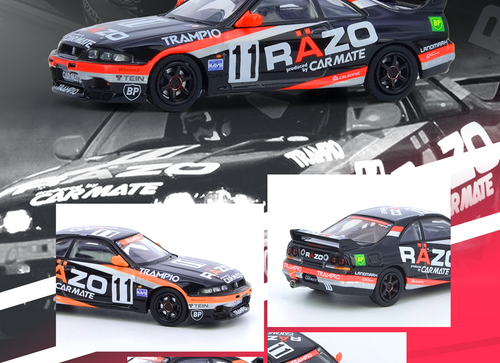 Load image into Gallery viewer, INNO64 1/64 NISSAN SKYLINE GT-R R33 #11 "RAZO TRAMPIO" N1 Super 1995
