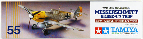 Load image into Gallery viewer, Tamiya #60755 1/72 Messerschmitt Bf109 E-4/7 Trop Model kit
