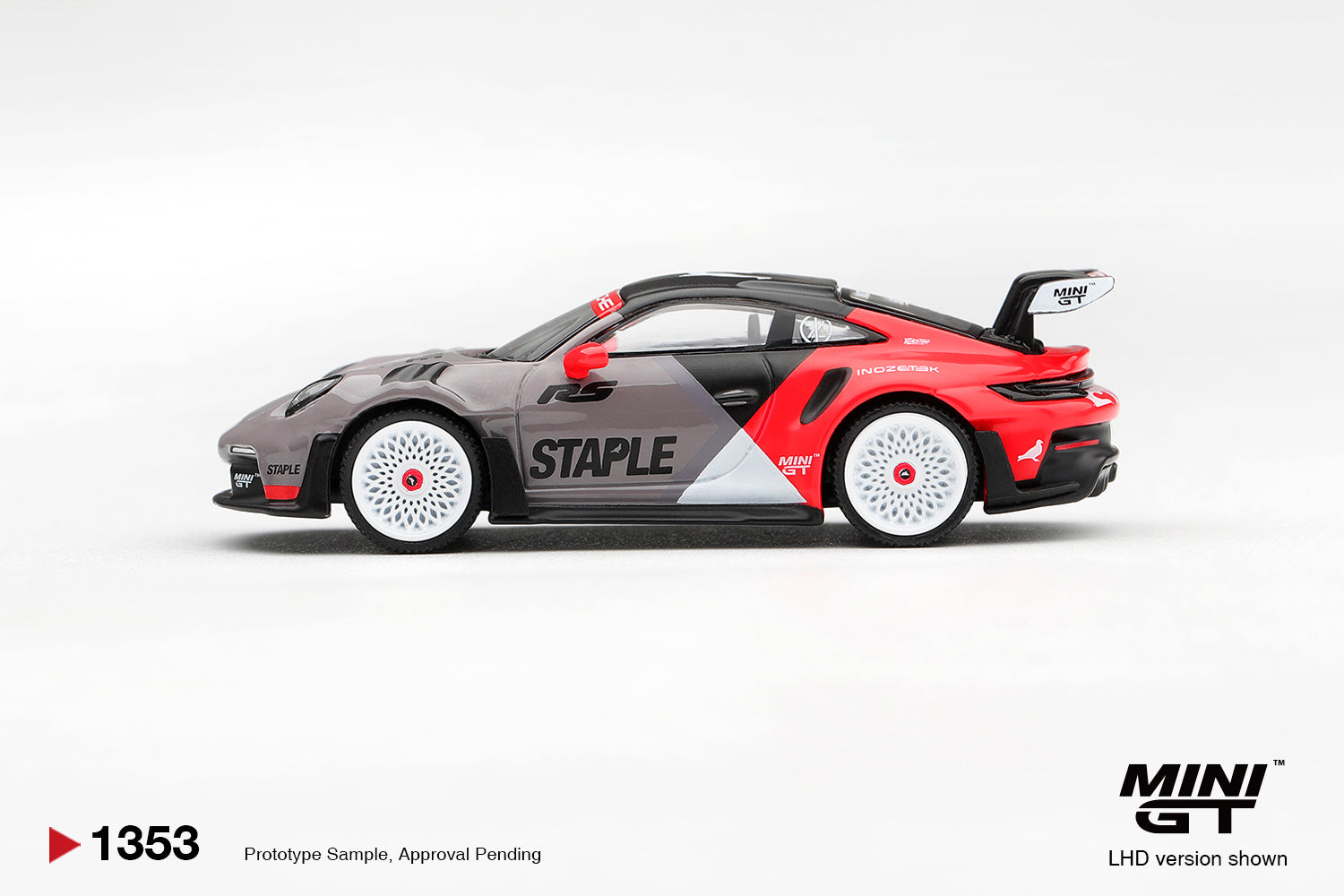 (Pre-order) Mini GT #1353 Porsche 911 GT3 RS STAPLE x INOZETEK Diecast Model Car
