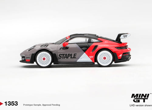 Load image into Gallery viewer, (Pre-order) Mini GT #1353 Porsche 911 GT3 RS STAPLE x INOZETEK Diecast Model Car
