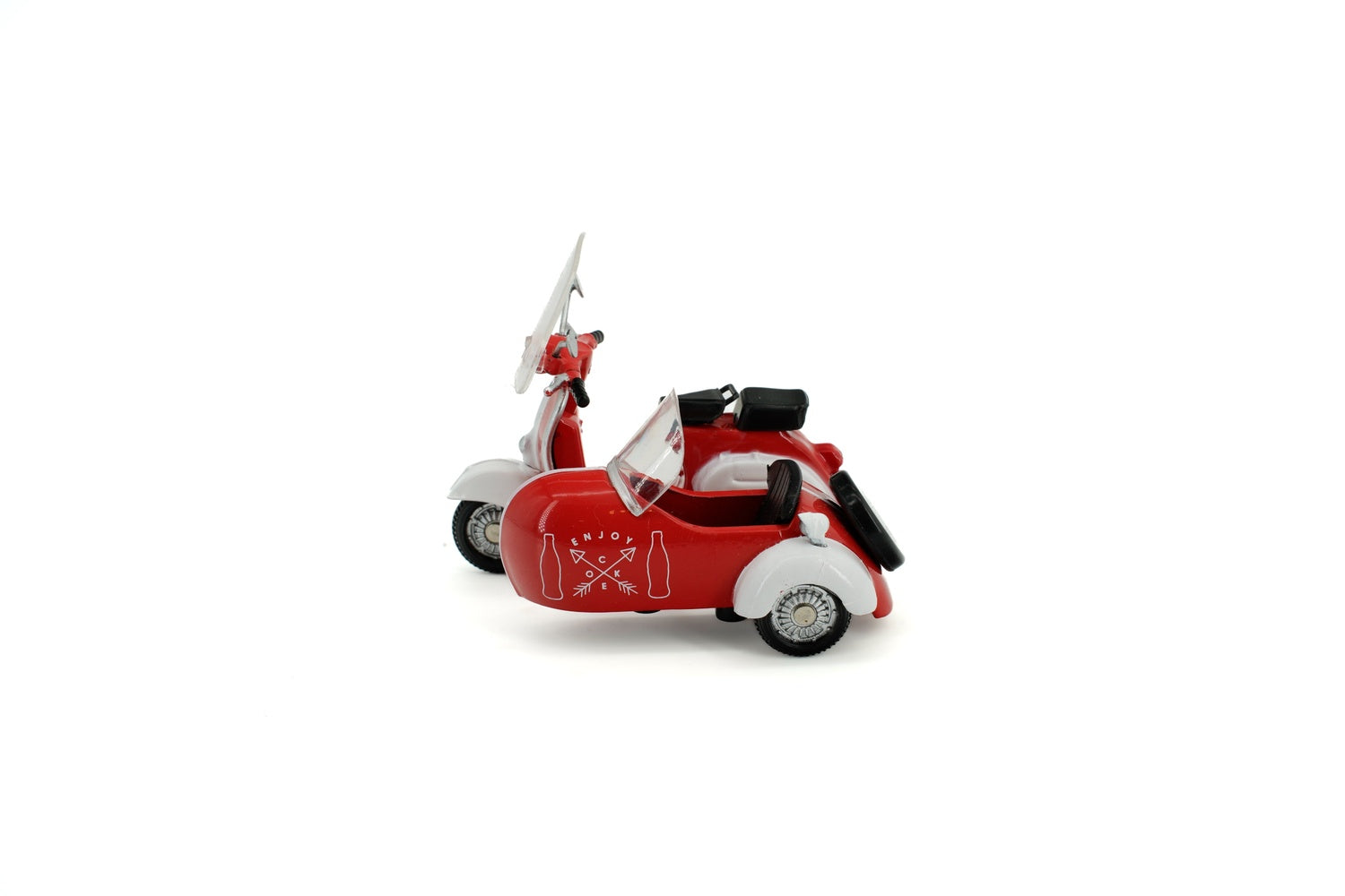 Tiny City Die-cast Model Car 1/35 Scooter Sidecar Cola