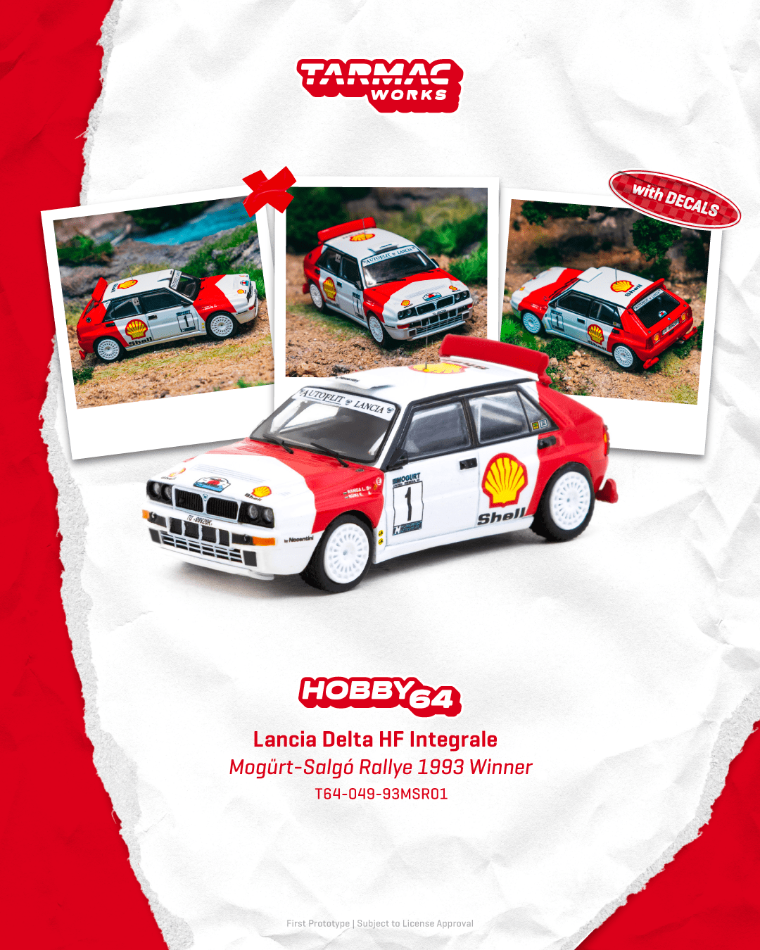 (Pre-order) Tarmac Works 1/64 Lancia Delta HF Integrale Mogürt-Salgó Rallye 1993