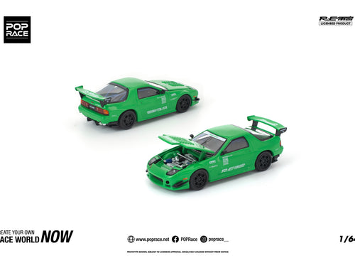 Load image into Gallery viewer, (Pre-order) POPRACE 1/64 MAZDA RX7 (FC3S) RE-AMEMIYA GREEN Model Car #PR640339
