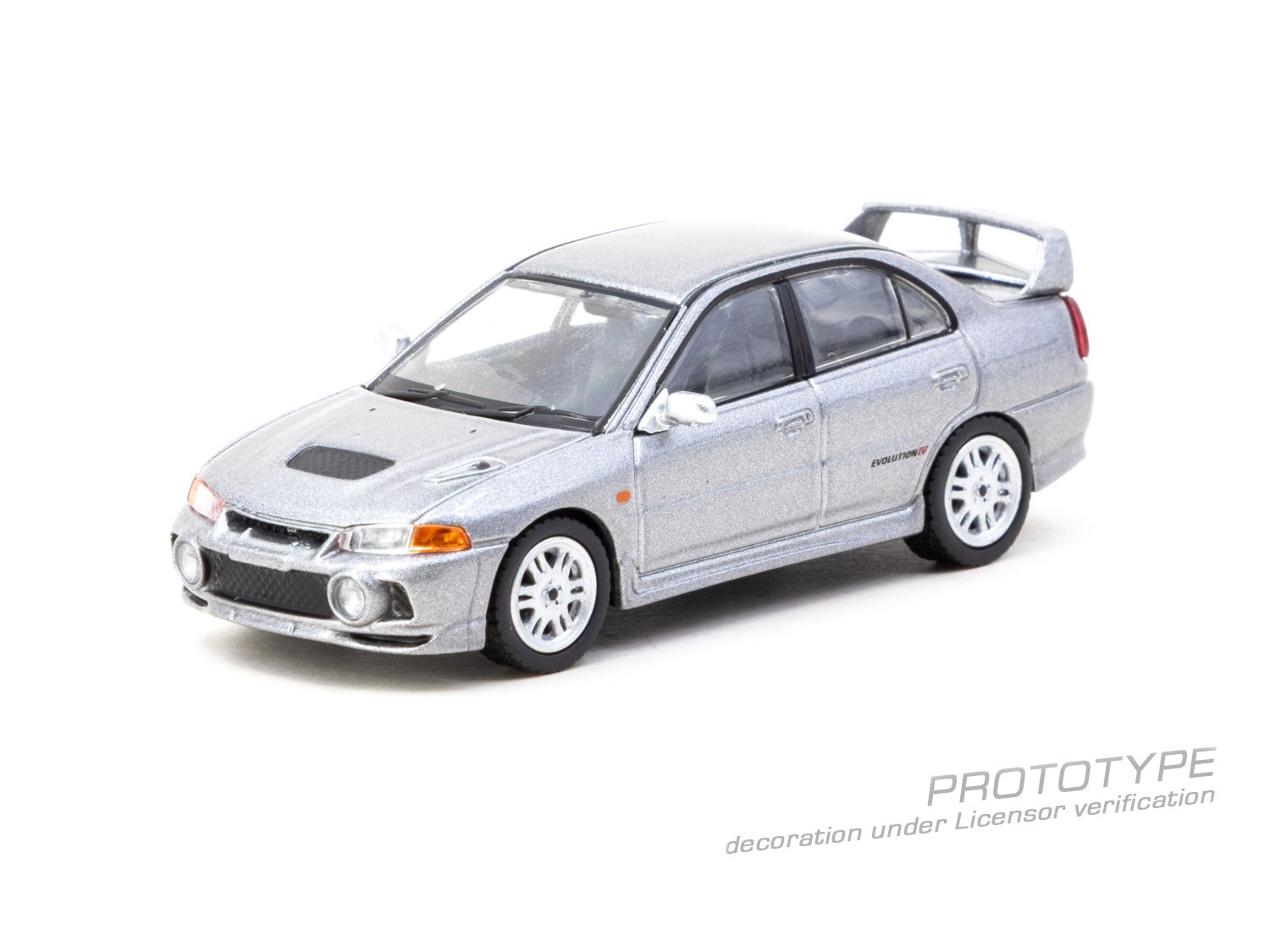 Tarmac Works Mitsubishi Lancer GSR Evolution IV Silver Diecast Model