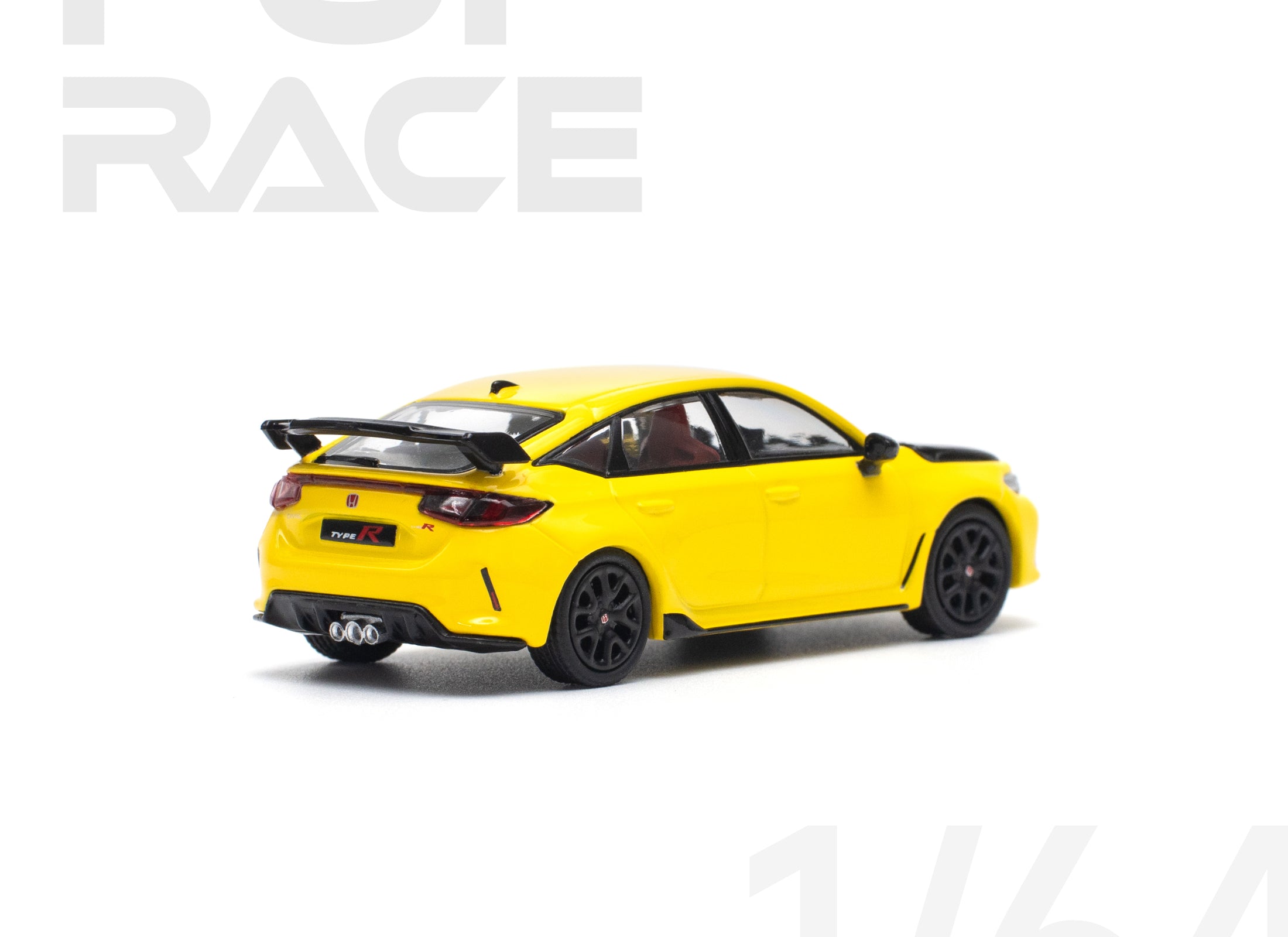 POPRACE 1/64 HONDA CIVIC FL5 TYPE-R SUNLIGHT YELLOW Model Car