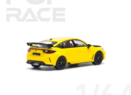 Load image into Gallery viewer, POPRACE 1/64 HONDA CIVIC FL5 TYPE-R SUNLIGHT YELLOW Model Car
