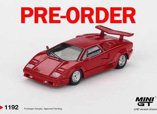 Load image into Gallery viewer, (Pre-order) MINI GT #1192 Lamborghini Countach 25th Anniversary Red Model Car
