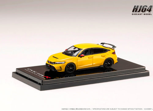 Load image into Gallery viewer, Hobby JAPAN 1/64 1/64 Honda CIVIC TYPE R (FL5) RACING BLACK Package Yellow Car
