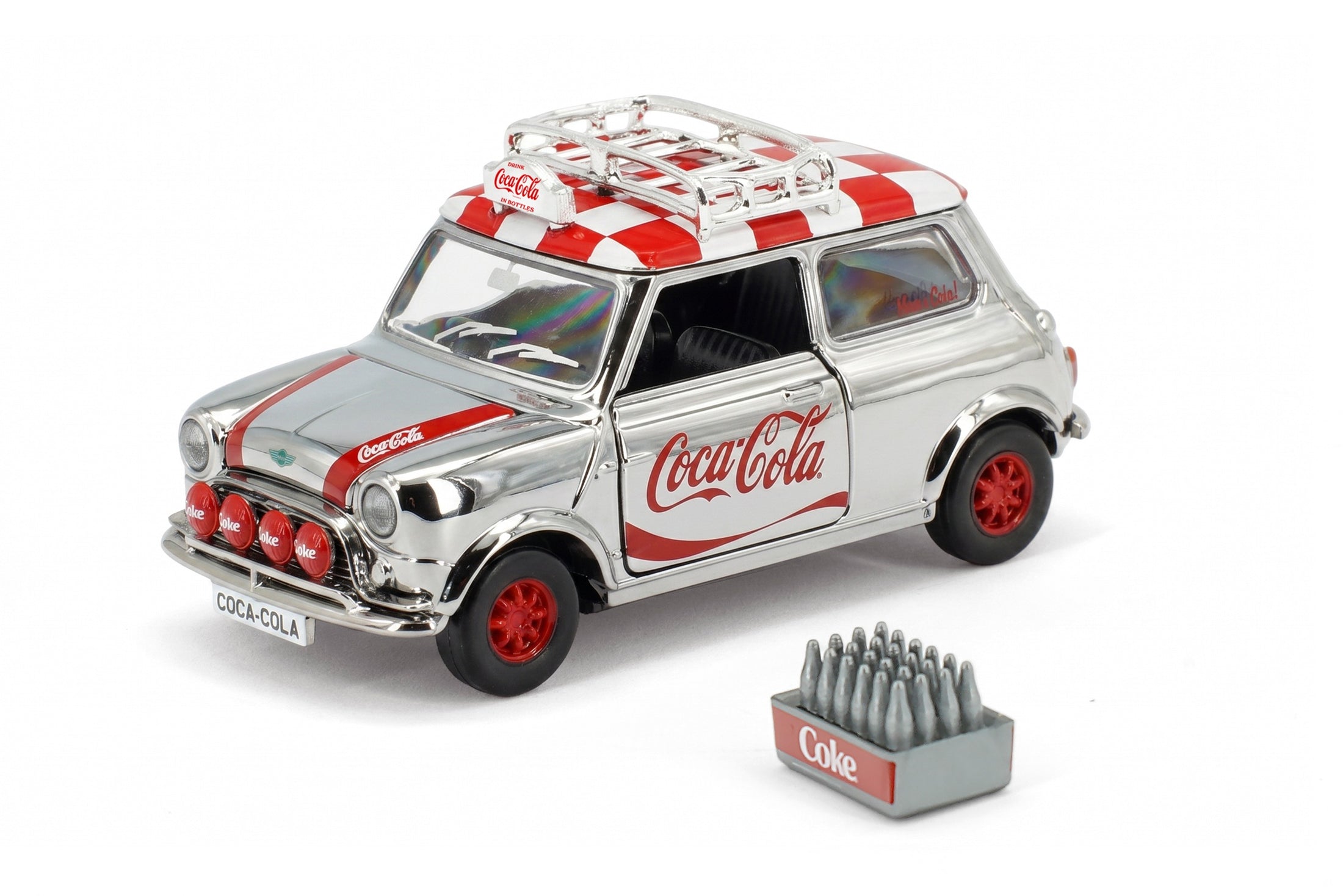 Tiny City Die-cast Model Car - 1/50 Mini Cooper X Coca-Cola(Siver) #COKE126
