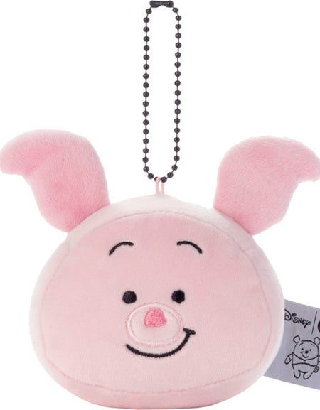 Disney Takara Tomy Winnie the Pooh 8.5cm Piglet Face Shape Mascot Soft Plush