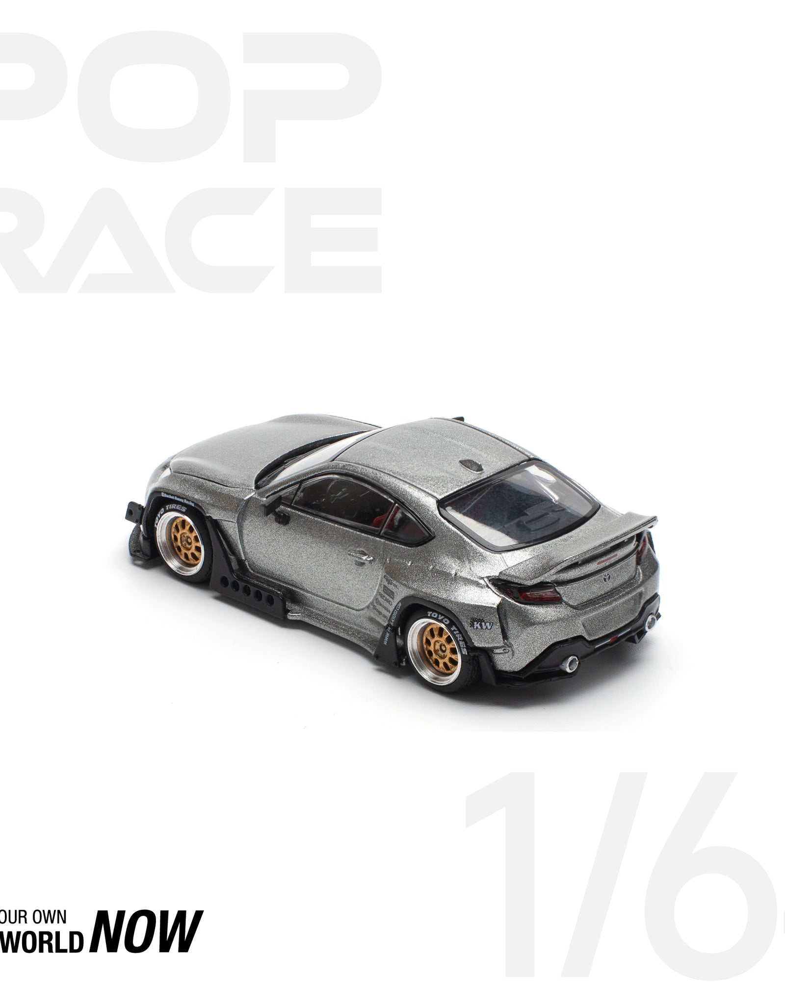 POPRACE 1/64 PANDEM GR86 - SILVER (NEW TOOLING) Model Car