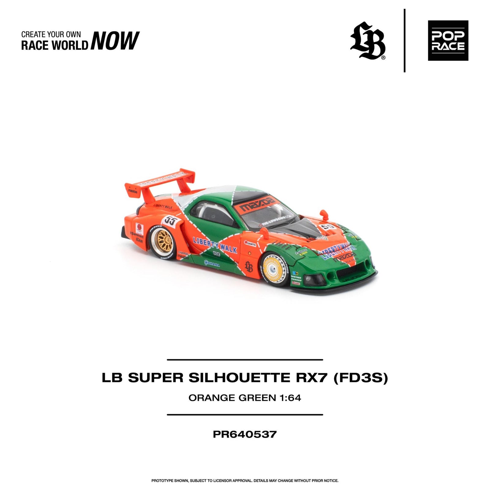 (Pre-order) POPRACE 1/64 - LB SUPER SILHOUETTE RX7 (FD3S) Diecast Model Car