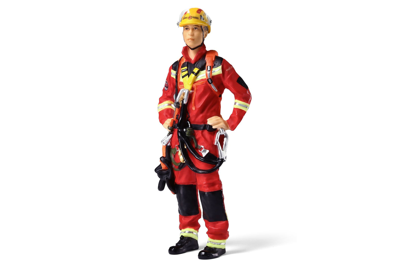 TINY 1/18 Resin Figure #21 Hong Kong Fireman Firefighter HART Red 10.3 cm Tall