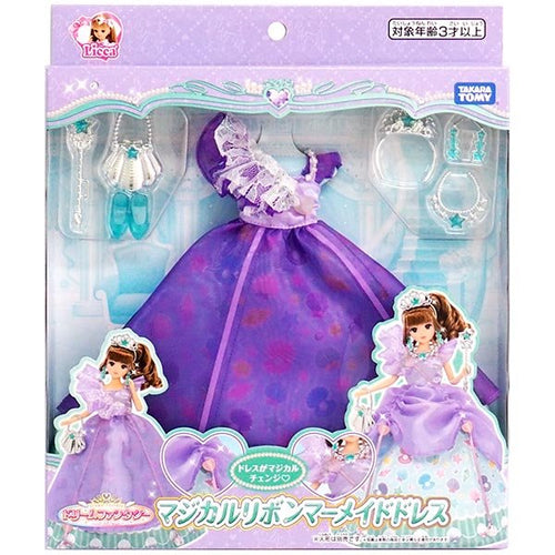 Load image into Gallery viewer, Takara Tomy Licca Chan Doll Dress -Dream Fantasy Magical Ribbon Mermaid Dress

