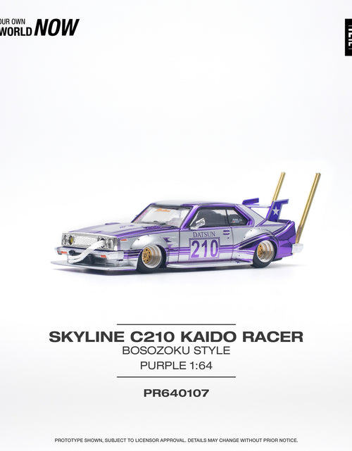 Load image into Gallery viewer, POPRACE 1/64 Skyline C210 Kaido Racer (Bosozoku Style) Purple
