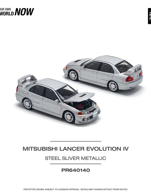 Load image into Gallery viewer, POPRACE 1/64 MITSUBISHI LANCER EVOLUTION IV - STEEL SILVER Model
