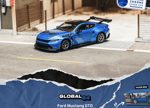 Load image into Gallery viewer, (Pre-order) Tarmac Works 1/64 Ford Mustang GTD Blue Global64 Diecast Model Car
