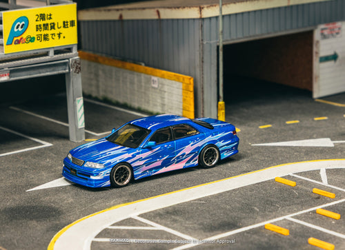 Load image into Gallery viewer, Tarmac Works 1/64 VERTEX Toyota Mark II JZX100 Blue Metallic Model
