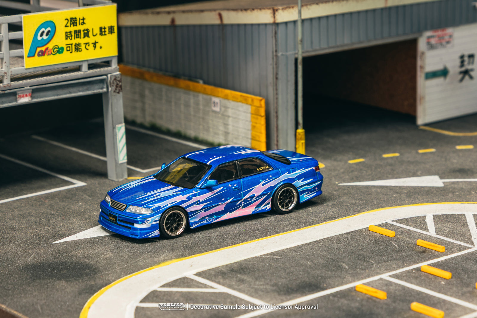 Tarmac Works 1/64 VERTEX Toyota Mark II JZX100 Blue Metallic Model