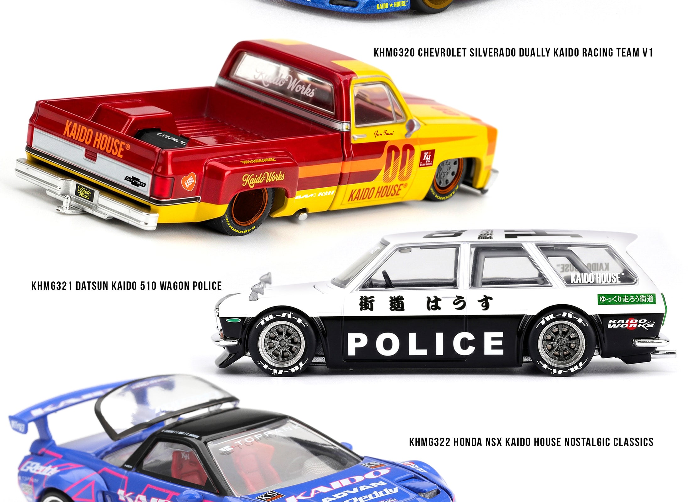(Pre-order) Mini GT x Kaido House #320 Chevrolet Silverado Dually Racing Team V1