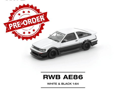 Load image into Gallery viewer, (Pre-order) POP RACE 1/64 RWB AE86 WHITE BLACK Diecast Model Car #PR640496
