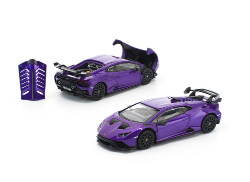 Load image into Gallery viewer, (Pre-order) POPRACE 1/64 POPRACE 1/64 LAMBORGHINI HURACAN STO VIOLA PASIFAE
