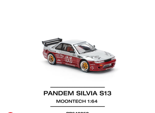 Load image into Gallery viewer, POP RACE 1/64 pandem silvia s13 - moontech red (new tooling) pr640258
