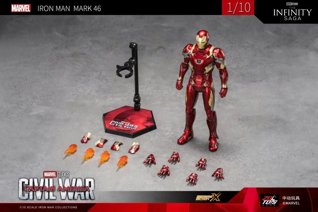 ZD Toys Marvel Avengers 1/10 Iron Man MK46 Action Figure Set