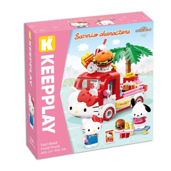 Qman Keeppley Hello Kitty & Pochacco's Fast Street Food Truck Building Blocks