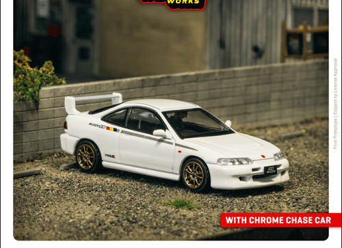 Load image into Gallery viewer, Tarmac Works 1/64 Honda Integra TYPE R DC2 MUGEN Championship White
