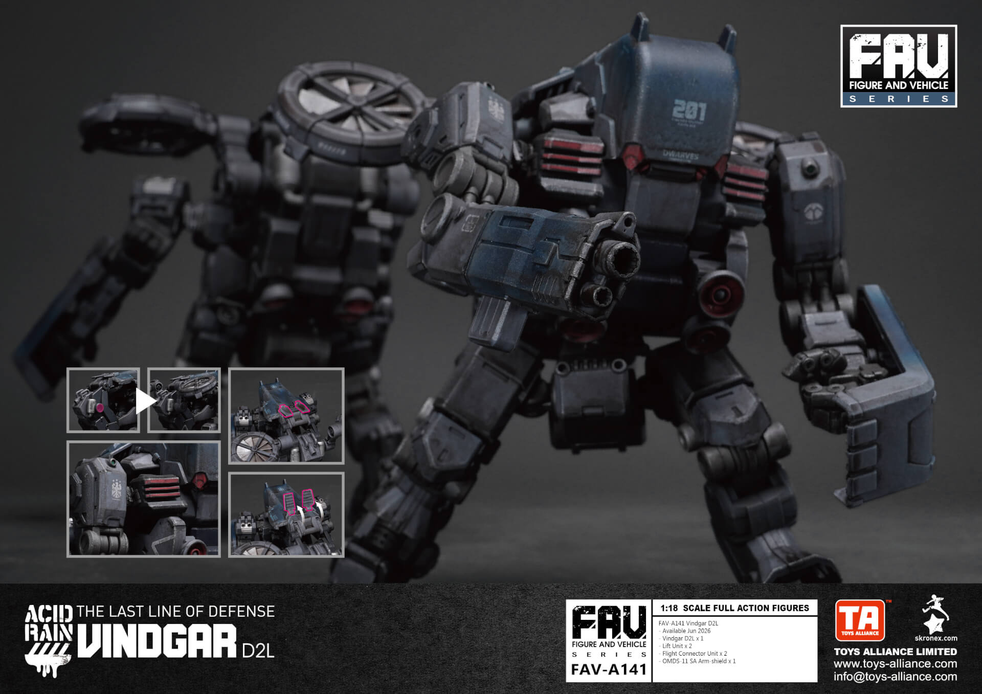 Toys Alliance 1/18 Acid Rain FAV-A141 Vindgar D2L Action Figure