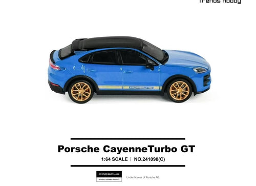 Load image into Gallery viewer, Trends Hobby 1:64 Porsche Cayenne Turbo GT Diecast - Blue 241090(C)
