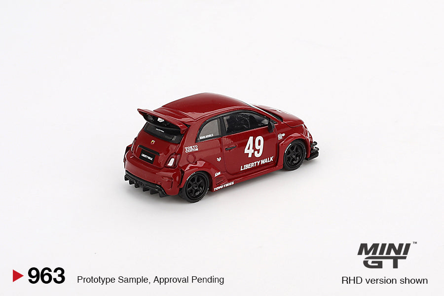 Mini GT #963 LB-WORKS x Abas Works ABARTH 595 Red RHD Model Car