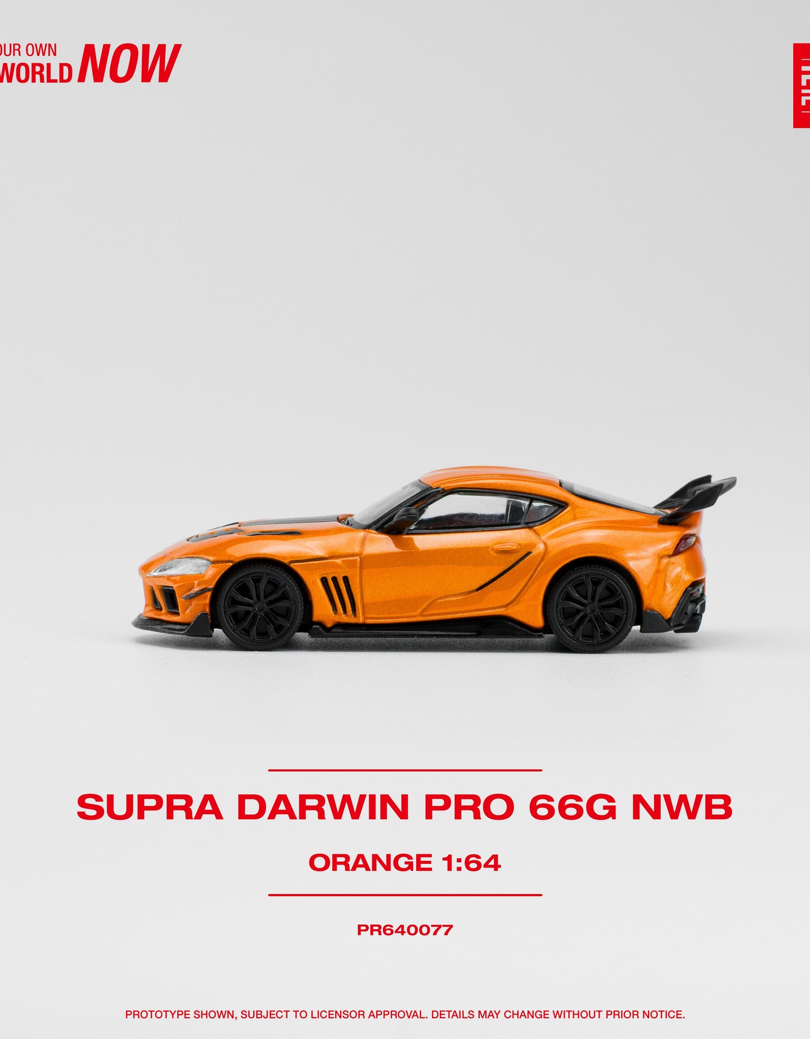 POPRACE 1/64 DARWIN PRO 66G NWB SUPRA ORANGE Diecast Model Car