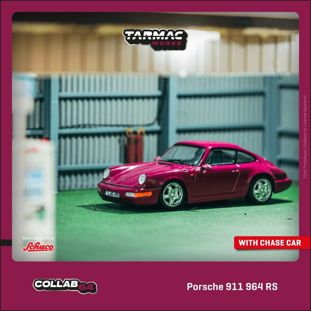 (Pre-order) Tarmac Works 1/64 Porsche 911 964 RS  Ruby Star Diecast Model Car